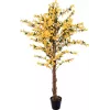 EUROPALMS albero di forsizia artificiale con 3 tronchi, giallo, 150cm 82507102
