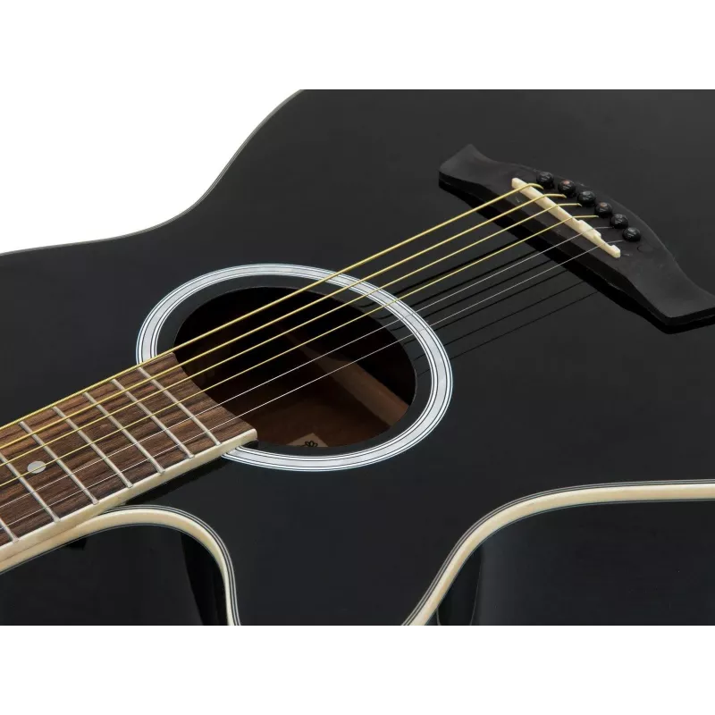 DIMAVERY AW-400 chitarra acustica dreadnought per mancini, nero 26235090
