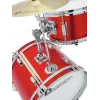 DIMAVERY batteria per bambini rossa set acustico 5 pezzi con piatti, sgabello e bacchette