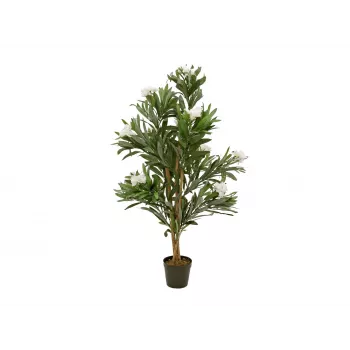 EUROPALMS albero di oleandro, pianta artificiale, bianco, 120 cm (82507246)