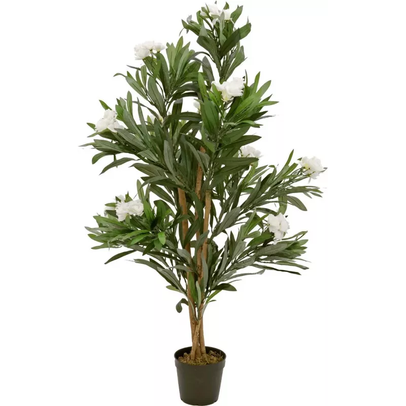 EUROPALMS albero di oleandro, pianta artificiale, bianco, 120 cm (82507246)