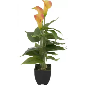 EUROPALMS Calla mini pianta artificiale, giallo-arancio, 43 cm 82540346