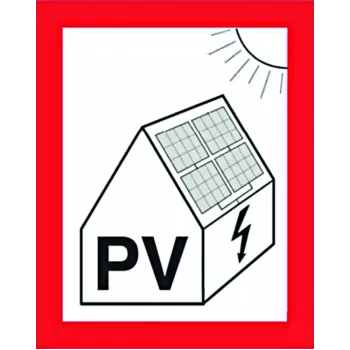 Cimco cartello antincendio per impianti fotovoltaici, 100 x 100 mm, plastica autoadesiva 182799