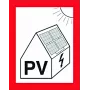 Cimco cartello antincendio per impianti fotovoltaici, 100 x 100 mm, plastica autoadesiva 182799