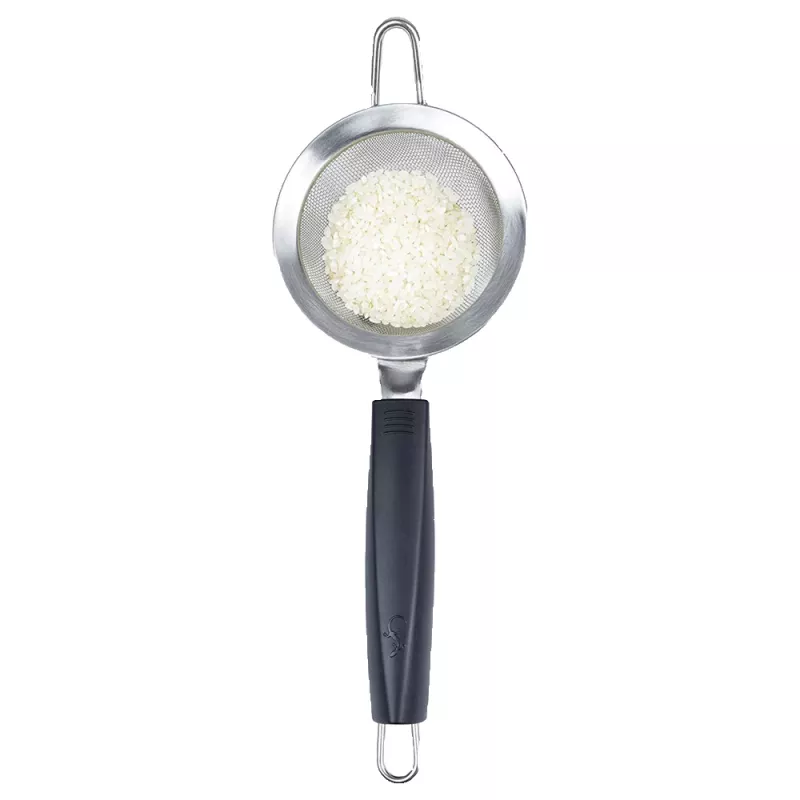 LURCH TANGO Colino da cucina 9,5 cm, nero/argento, colino fine in acciaio inox con manico in plastica 230240