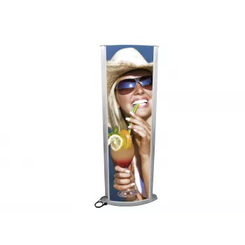 EUROPALMS Colonna informativa, grande, 200x80 cm, bifacciale, argento 83331740