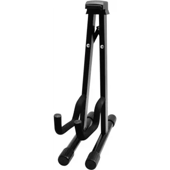 Dimavery Supporto per chitarra a A per chitarre acustiche, elettriche e bassi – acciaio pieghevole con imbottitura in schiuma, nero 26348048