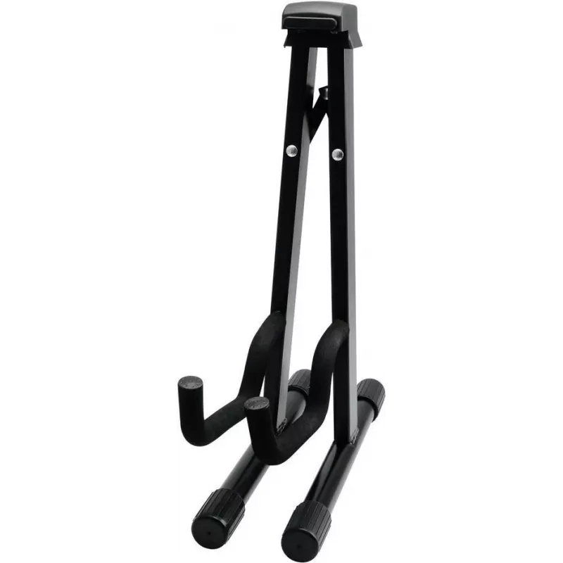 Dimavery Supporto per chitarra a A per chitarre acustiche, elettriche e bassi – acciaio pieghevole con imbottitura in schiuma, nero 26348048
