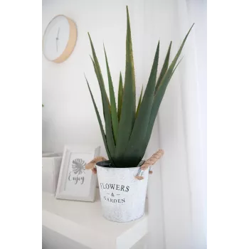 EUROPALMS pianta artificiale di aloe vera, 60 cm, vaso nero 82600167