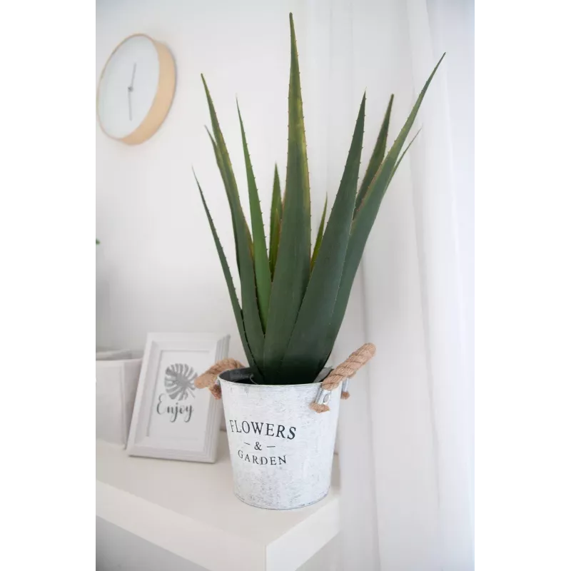EUROPALMS pianta artificiale di aloe vera, 60 cm, vaso nero 82600167