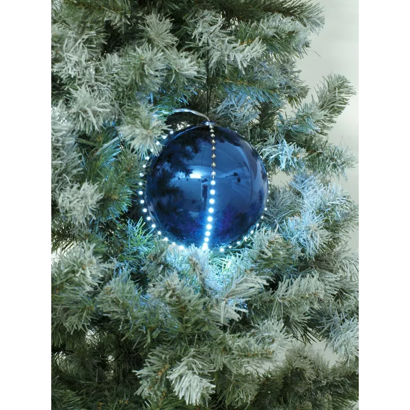 EUROPALMS palla di neve LED 15 cm, blu scuro 83501247
