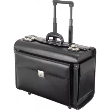 JÜSCHA Alassio Silvana trolley portadocumenti, pelle, nero, con trolley (92705)