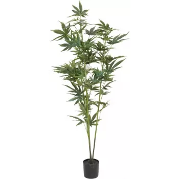 EUROPALMS pianta di canapa artificiale, 120cm, verde, vaso nero 82506693