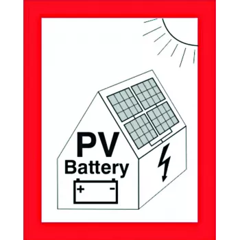 CIMCO cartello antincendio per impianti fotovoltaici con accumulo a batteria, film adesivo, 105 x 148 mm, rosso/bianco/nero 182798