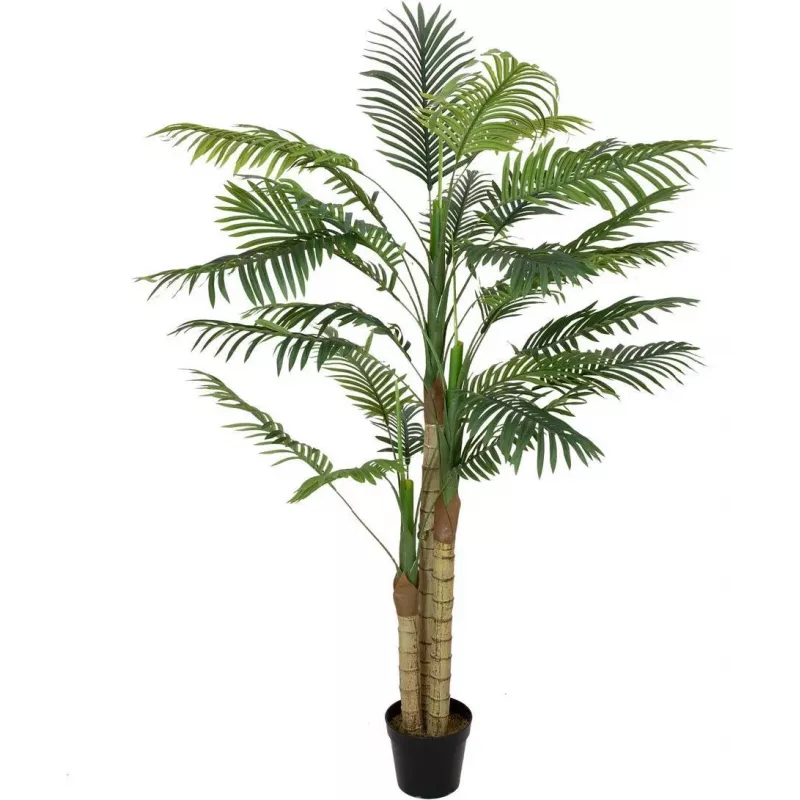 EUROPALMS Palma areca, 3 tronchi, pianta artificiale, 150 cm 82509411
