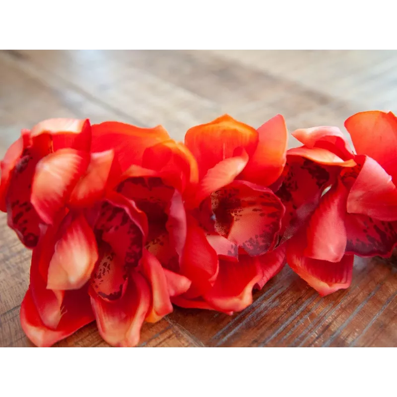 EUROPALMS Ramo di Cymbidium, artificiale, rosso, 90 cm (82530315)