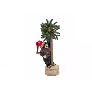 EUROPALMS Orso di Natale con albero di Natale, 105 cm 83314804