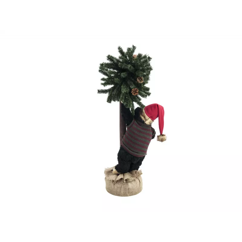 EUROPALMS Orso di Natale con albero di Natale, 105 cm 83314804