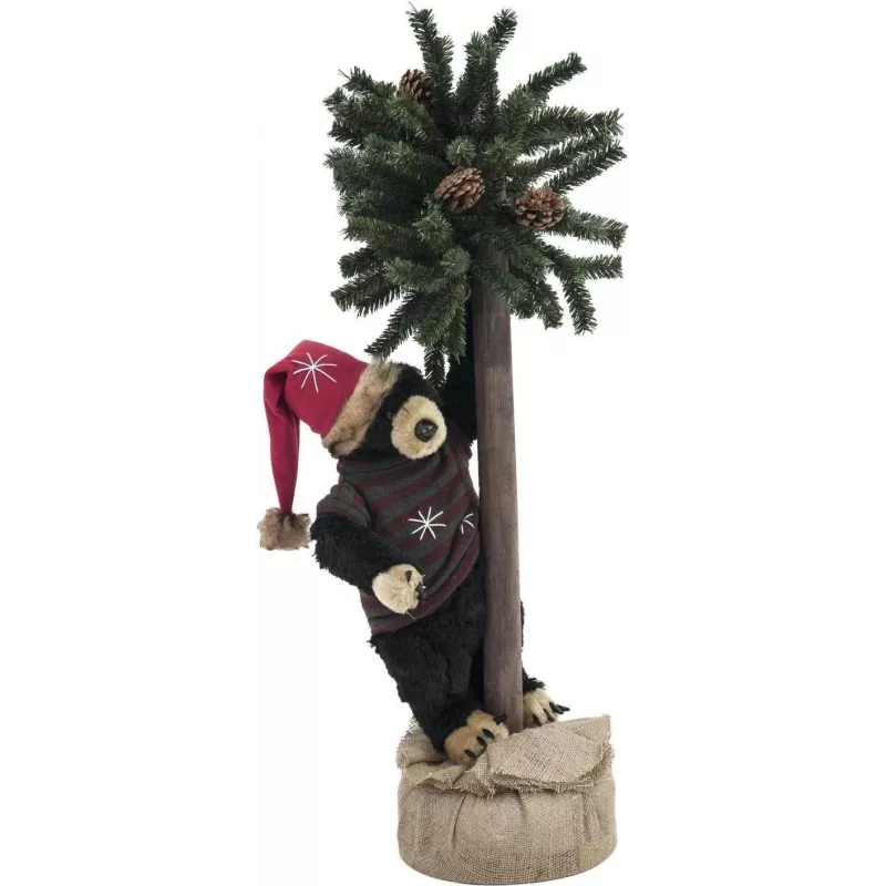 EUROPALMS Orso di Natale con albero di Natale, 105 cm 83314804