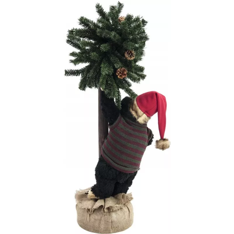 EUROPALMS Orso di Natale con albero di Natale, 105 cm 83314804