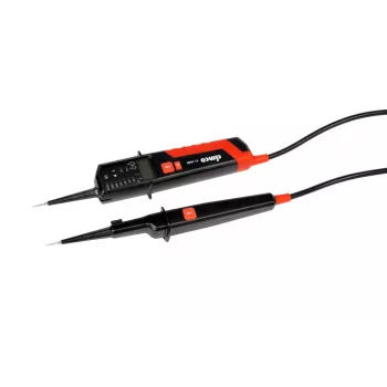 CIMCO 111438 Tester di tensione bipolare CAT IV 600 V / CAT III 1000 V con indicatore LED/LCD, prova di continuità, sequenza fasi, misurazione resistenza e frequenza, IP64