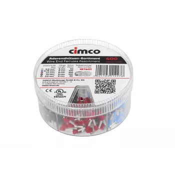 Cimco 187601 Assortimento di puntalini, parzialmente isolati, 1250 pezzi, DIN 46228-4