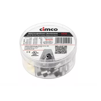 Cimco 187605 Assortimento di puntalini, parzialmente isolati, 500 pezzi, 0,5-6,0 mm², DIN 46228-4