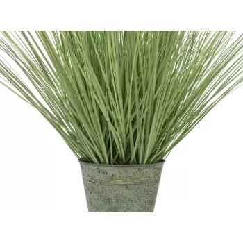 EUROPALMS Erba ornamentale artificiale fiorita, 70 cm, fiori bianchi, vaso nero 82600147