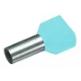Cimco 187701 Puntalino doppio, 0,34 mm², parzialmente isolato, turchese, 100 pezzi