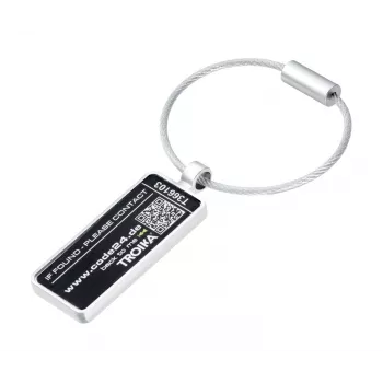 TROIKA ANONYMUS Porta-bagaglio con sportello copri-dati, metallo cromato, argento LTG26/MA