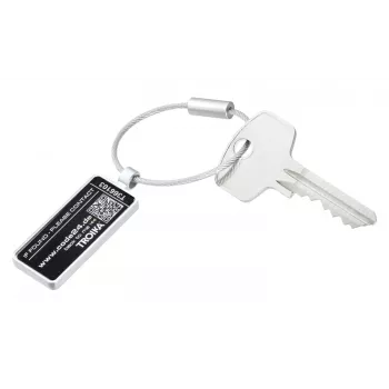 TROIKA ANONYMUS Porta-bagaglio con sportello copri-dati, metallo cromato, argento LTG26/MA
