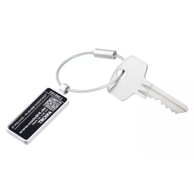 TROIKA ANONYMUS Porta-bagaglio con sportello copri-dati, metallo cromato, argento LTG26/MA