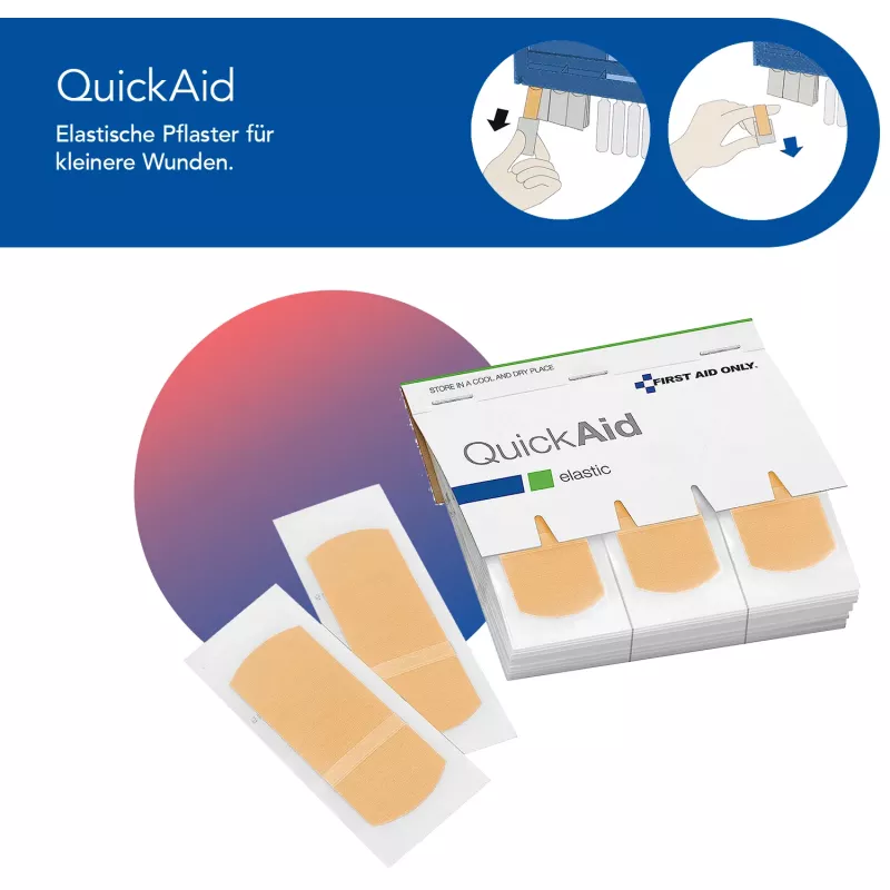 First Aid Only Quick+ Safe DIN EN 15154-4 Kit di primo soccorso, blu, montaggio a parete, plastica ABS, contenuto DIN 13157 P-44026 00