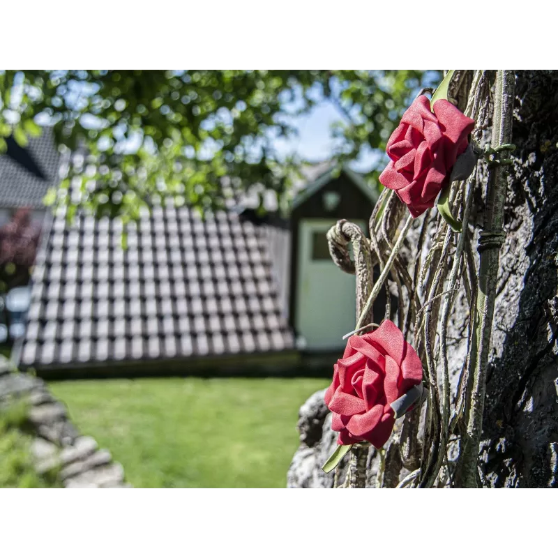 EUROPALMS ghirlanda di rose artificiali (EVA), rosso 82530583