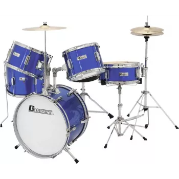 Dimavery JDS-305 Batteria per bambini blu con piatti e pedale della grancassa