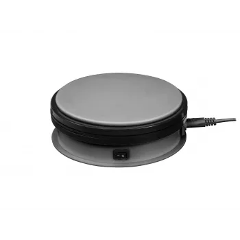 Europalms Piatto rotante elettrico Ø 15 cm argento - capacità di carico fino a 5 kg, 2,4 giri/min (50701190)