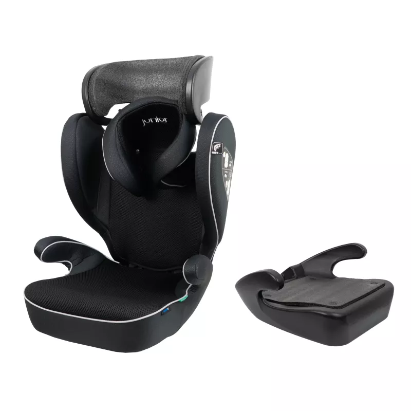 Petex Basic 1500 seggiolino rialzo per bambini nero HDPE ECE R129 i-Size 100-150 cm rivolto in avanti