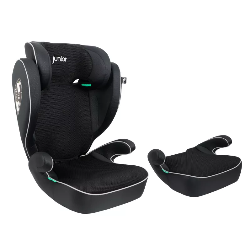 Petex Basic 1500 seggiolino rialzo per bambini nero HDPE ECE R129 i-Size 100-150 cm rivolto in avanti