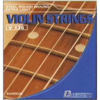 Dimavery corda D per violino, anima in acciaio, avvolta in nichel, tensione media, terminale a sfera, 4/4