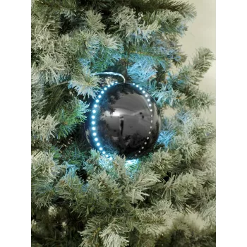 EUROPALMS Palla di neve LED 8 cm, nera, confezione da 5 (83501236)