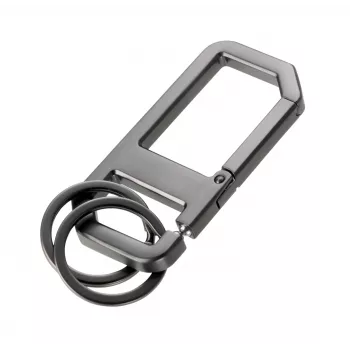 TROIKA ALVAR NERO Portachiavi con moschettone, gunmetal/nero (KR26-05/GM)