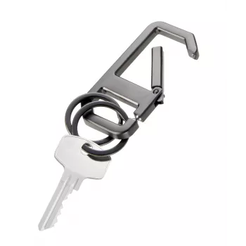 TROIKA ALVAR NERO Portachiavi con moschettone, gunmetal/nero (KR26-05/GM)