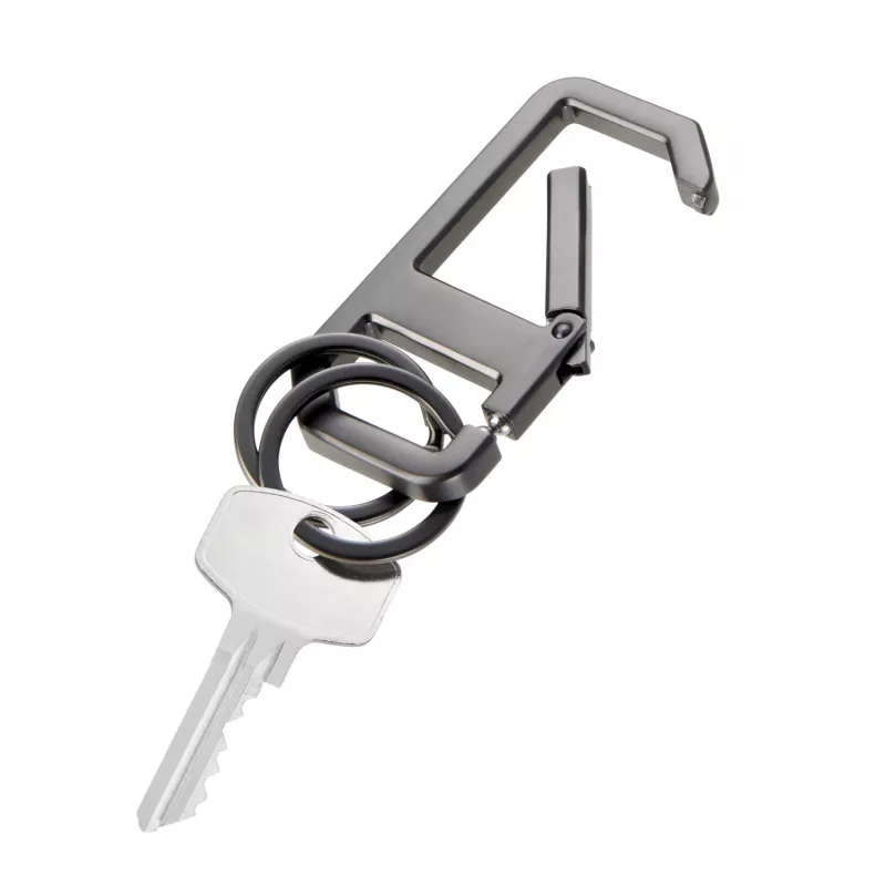 TROIKA ALVAR NERO Portachiavi con moschettone, gunmetal/nero (KR26-05/GM)
