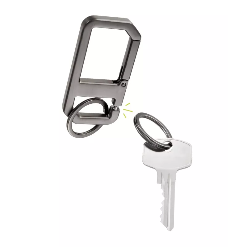 TROIKA ALVAR NERO Portachiavi con moschettone, gunmetal/nero (KR26-05/GM)