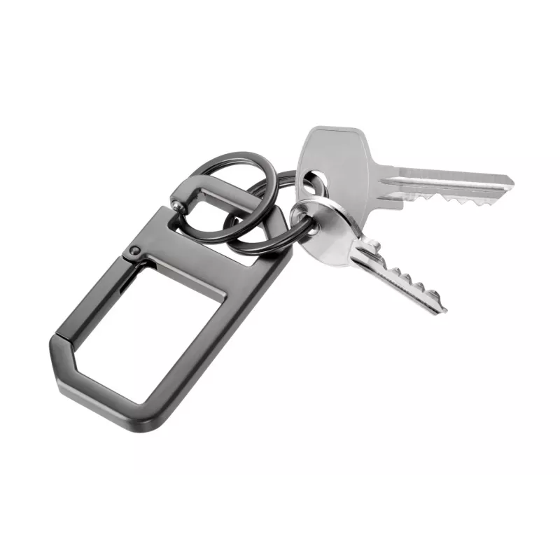 TROIKA ALVAR NERO Portachiavi con moschettone, gunmetal/nero (KR26-05/GM)