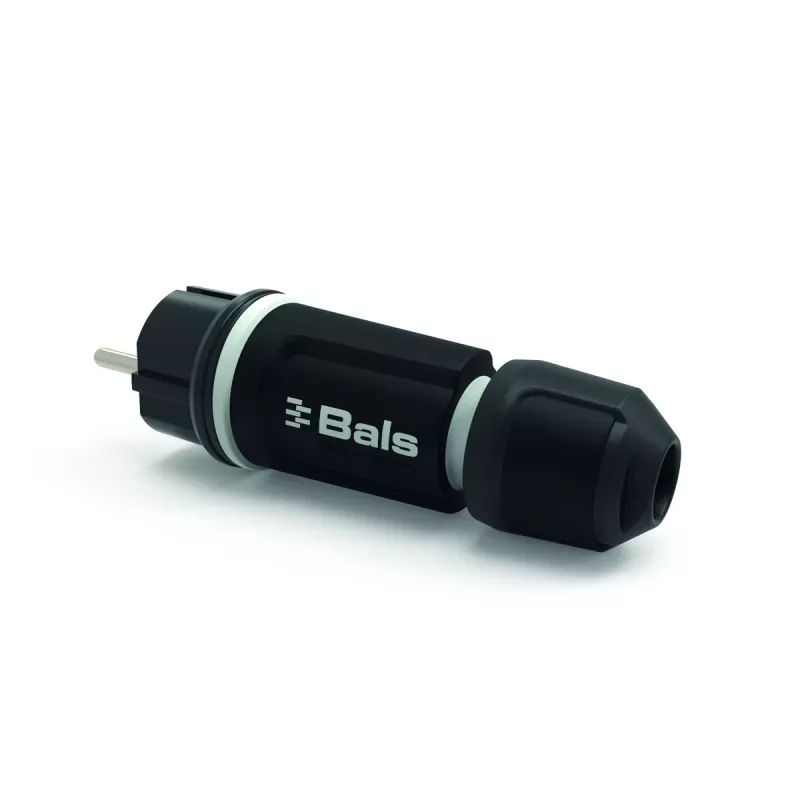 BALS 7371-1 connettore maschio Schuko 16A 3p 250V IP54 nero gomma