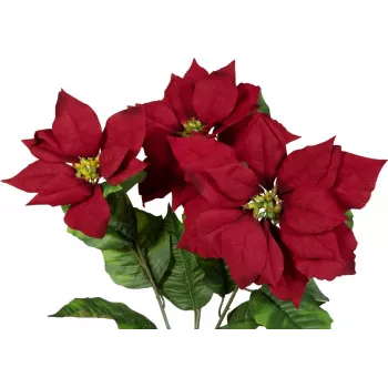 EUROPALMS Cespuglio di stella di Natale artificiale, rosso, 50 cm 83500439