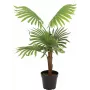 EUROPALMS Palma a ventaglio pianta artificiale, 88 cm, verde, vaso nero 82509301