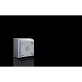 Rittal HD Custodia per pulsante, acciaio inox 1.4301, un foro, IP69/IP69K, montaggio a parete, spazzolato 1681600