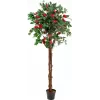 EUROPALMS Camelia rossa con vaso, pianta artificiale, 180 cm 82507226